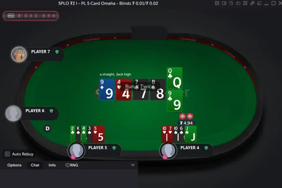 Jogos de Cash PLO5 4-Max & 7-Max