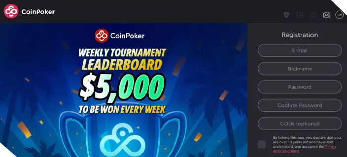 Registre-se e baixe a CoinPoker