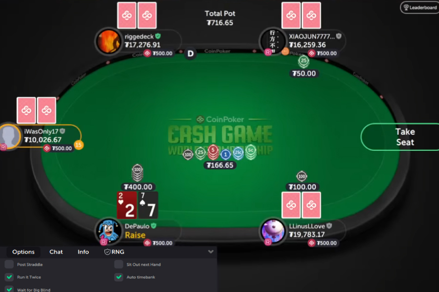 2. Jogue com 7-2 naipado ou off