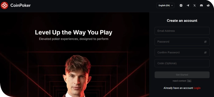 Crie sua conta CoinPoker.