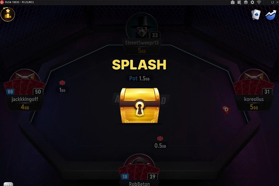 Espere até que as mãos do Splash Pot comecem