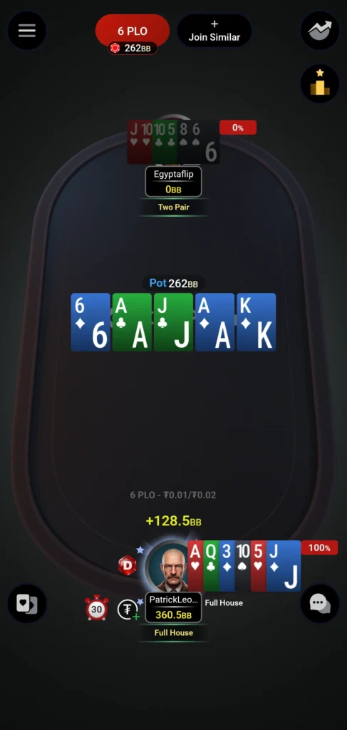 PLO de 5 e 6 de cartas