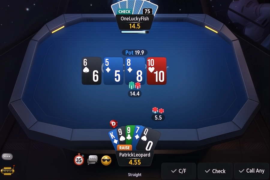 Jogos de 5-card Omaha com garantia de imparcialidade